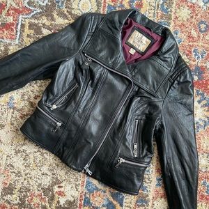 Black leather jacket